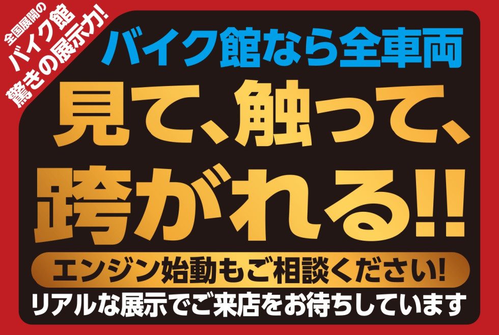 見て、触って、跨れる！ エンジン始動もご相談下さい‼