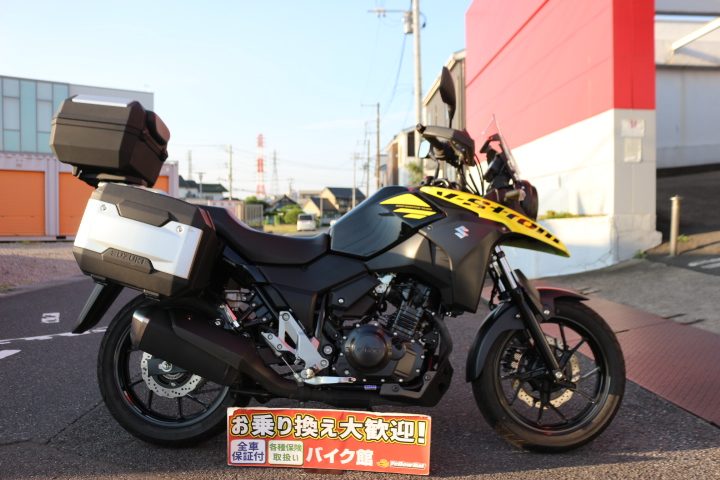 スズキのアドベンチャーV-Strom250入荷しました。これで真夏の大冒険如何でしょうか