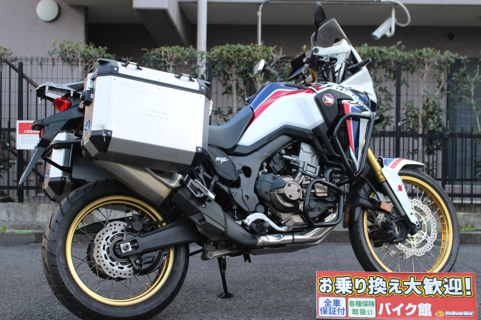 ホンダ CRF1000L Africa Twin DCT（アフリカツイン）  【2016年モデル】☆ウインターセール＋価格相談大歓迎！お問い合わせは足立店まで！☆ 左右パニア・ETC標準・ナビ・左右バンパーなどの詳細 |  中古・新車バイクの販売・買取【バイク館SOX】